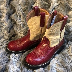 Ariat Fatbaby Leather Boots Western Moto